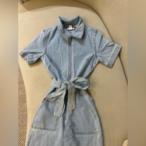Women's Light Blue Denim Jumpsuit - Picture 2 of 6